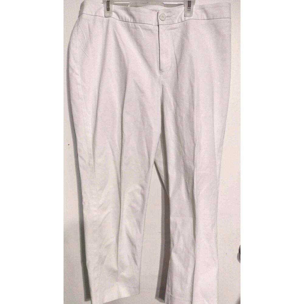 Coldwater Creek Natural Fit Capri Pants Size 12 White Stretch